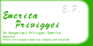 emerita privigyei business card